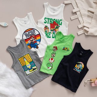 Áo thun ba lỗ bé trai chất vải cotton thoáng mát, áo sát nách trẻ em mùa hè size 9kg đến 50kg mẫu mới nhất ATB02