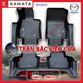 Thảm lót sàn ô tô Mazda2 2021 - 2024 đúc nguyên khối TPV tràn bậc lên xuống (3 tấm/Bộ)