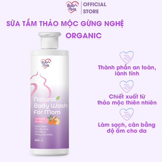 Sữa Tắm Thảo Mộc Gừng Nghệ Organic BuB&MuM 50g/500ml Làm Đều Màu Da, Giữ Ấm Cơ Thể Cho Bà Bầu Và Mẹ Sau Sinh