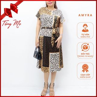 Đầm suông trung niên cho mẹ sang trọng thiết kế cao cấp bigsize AMYRA - Váy nữ trung niên hiện đại dự tiệc u40,u50 DA195