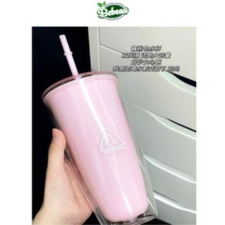 Bình Nước Giữ Nhiệt 3CE Style Nanda 720ml Nhựa PP 2 Lớp Màu Hồng Xinh Xắn - Bebeau