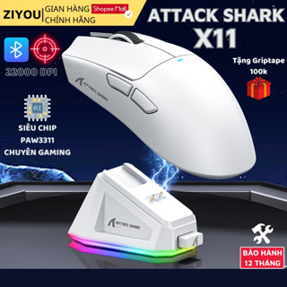 Chuột Không Dây Bluetooth Chuyên Gaming Ziyou Attack Shark X11 Chip Khủng PAW3311 Pollingrate 1Khz