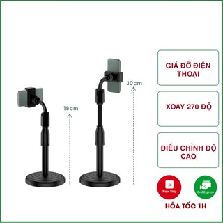 Kẹp điện thoại, ipad để bàn chân đế tăng giảm chiều cao