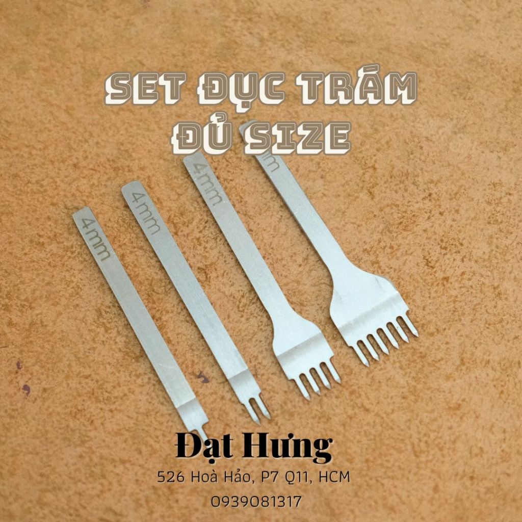 Sẹt đục trám size 3mm-4mm-5mm-6mm - Dụng cụ làm đồ da