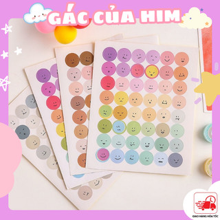 Nhãn dán Sticker hình mặt cười dễ thương để trang trí bảng kế hoạch sổ tay trường học đa dụng
