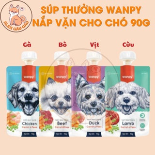 Súp thưởng wanpy nắp vặn cho chó gói 90gr đủ vị - alex