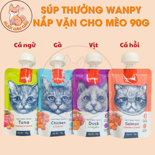 Súp thưởng wanpy nắp vặn cho mèo gói 90gr đủ vị - alex
