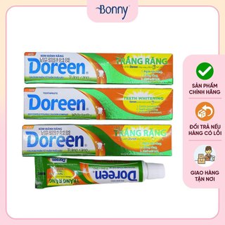 Kem đánh răng Doreen, kem đánh răng trắng răng, kem Doreen ngừa sâu răng, khử mùi hôi, tuýp 45g nhỏ gọn tiện lợi.