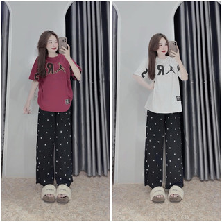   Set bộ áo thun Paris mix quần xuông chan neo