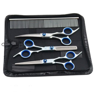 Combo 3 kéo + Lược inox cắt tỉa lông chó mèo tại nhà