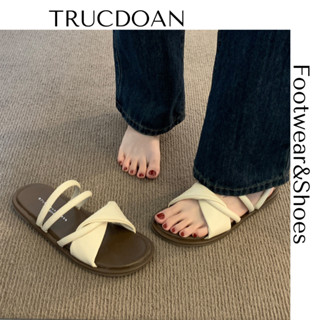 ( Sẵn ) Dép sandal nữ dép đế bệt đi biển thoải mái xinh xắn chất da xịn hàng QC FullBox