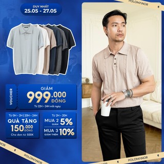 Áo polo dệt kim HERUS cao cấp, kiểu dáng classic Hàn Quốc sang trọng - POLOMANOR