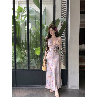 Đầm hoa satin sang trọng