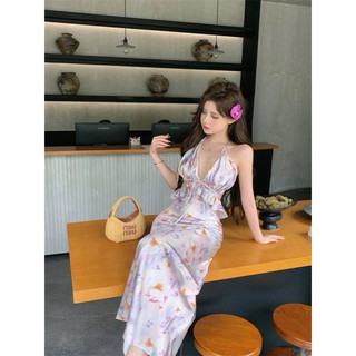 Đầm hoa satin sang trọng