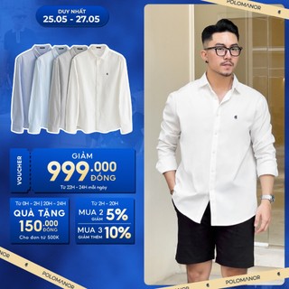 Áo sơ mi trơn tay dài POLOMANOR vải Oxford phiên bản cao cấp, trẻ trung, thanh lịch