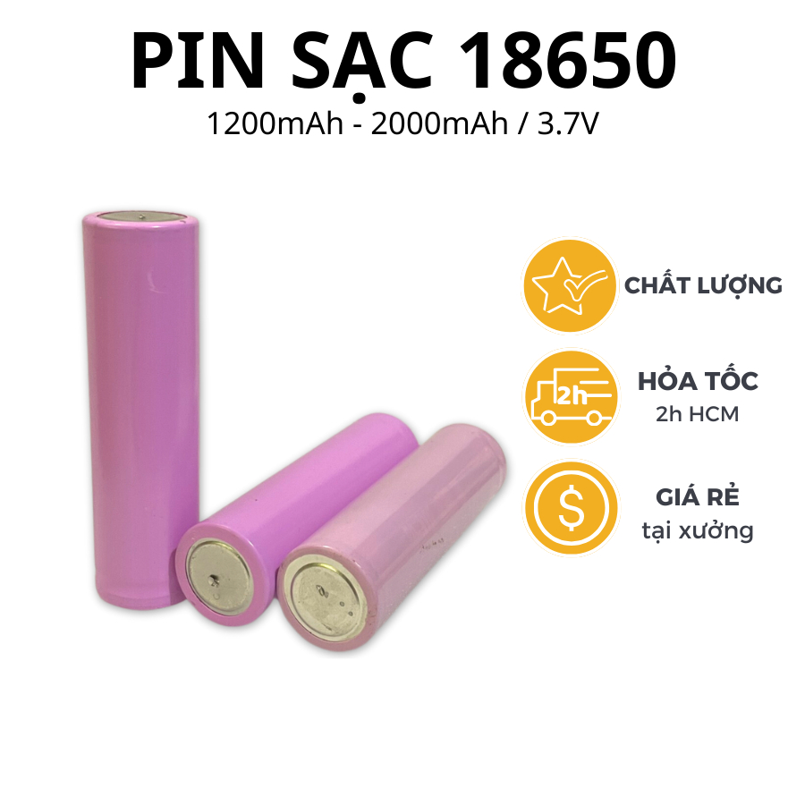 Pin 18650 Lithium Cũ Lấy Từ Đèn Bàn Tích Điện, Đã Test Dung Lượng