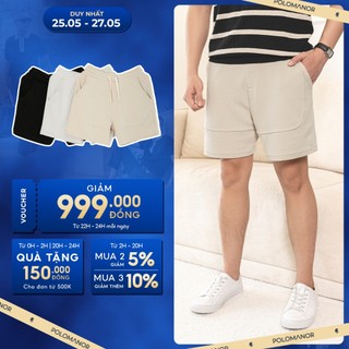 Quần short nỉ POLOMANOR, lưng đai thun, co giãn 2 chiều, chuẩn form