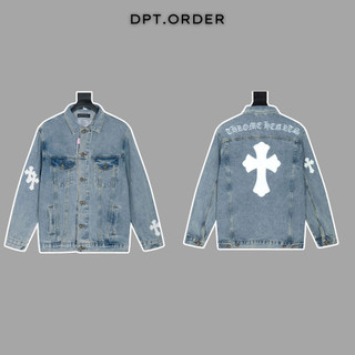 Áo Denim Jacket Chrome Heart Wash Blue
