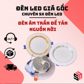 Đèn Led Âm Trần Đế Tản 7W 3M Phi 90mm, Đèn Trần Trang Trí Thạch Cao Đã Bao Gồm Nguồn Tiết Kiệm Điện