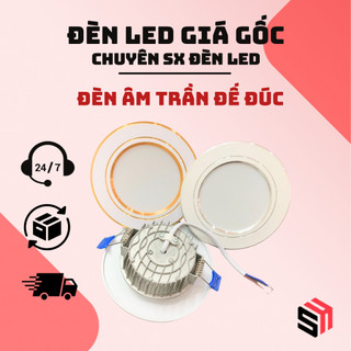 Đèn Led Âm Trần đế đúc LEDMAX  Phi 90 Liền Nguồn Siêu Tiết Kiệm Điện 3 Chế Độ