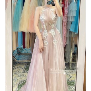 ĐẦM MAXI CỔ YẾM ĐÍNH HOA