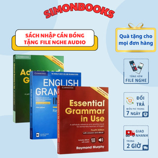 Sách Nhập - English Grammar In Use - 5th edition 3 cuốn in màu, giấy bóng, có file nghe audio
