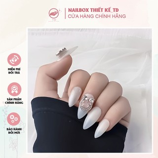 Nailbox thiết kế 10 móng úp mã nước gạo ,mắt mèo đính charm đá siêu lấp nailbox thiết kế_td