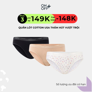 Quần lót nữ cạp ren cotton Mỹ kháng khuẩn ONOFF - 16UQ23A015