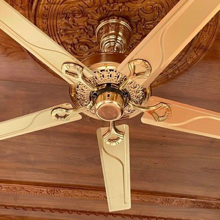 Quạt Trần Không Đèn 5 Cánh Thép Động Cơ Lõi Đồng Chạy Êm, Động Cơ DC 6 Tốc Độ Gió Có Điều Từ Xa  [Bả
