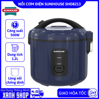 Nồi cơm điện 1.2L SUNHOUSE SHD8213 chính hãng, Công suất 500W, Lòng nồi vân tổ ong chống dính cao cấp, Bảo hành 24 tháng