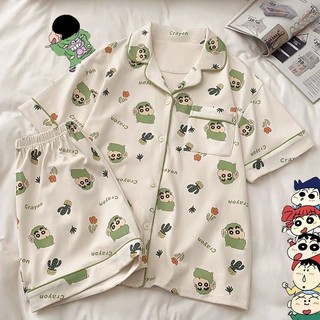 Bộ ngủ nữ pijama bò sữa - đồ ngủ set mặc nhà tay cộc nasu may