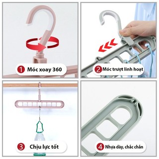 Móc treo quần áo treo đồ 9 lỗ