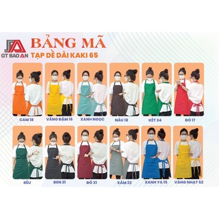 Tạp Dề Dài NHIỀU MÀU Pha Chế, Phục Vụ Cao Cấp Trơn, Vải Kaki Pangrim Hàng Mới, Bao Đẹp