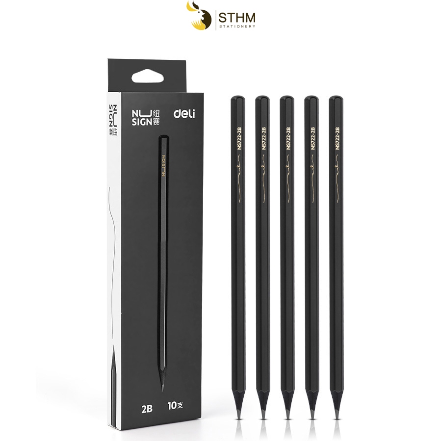 [STHM stationery] - Bút chì gỗ và gôm DELI, dùng để ký hoạ, vẽ chì, phác thảo và đánh trắc nghiệm