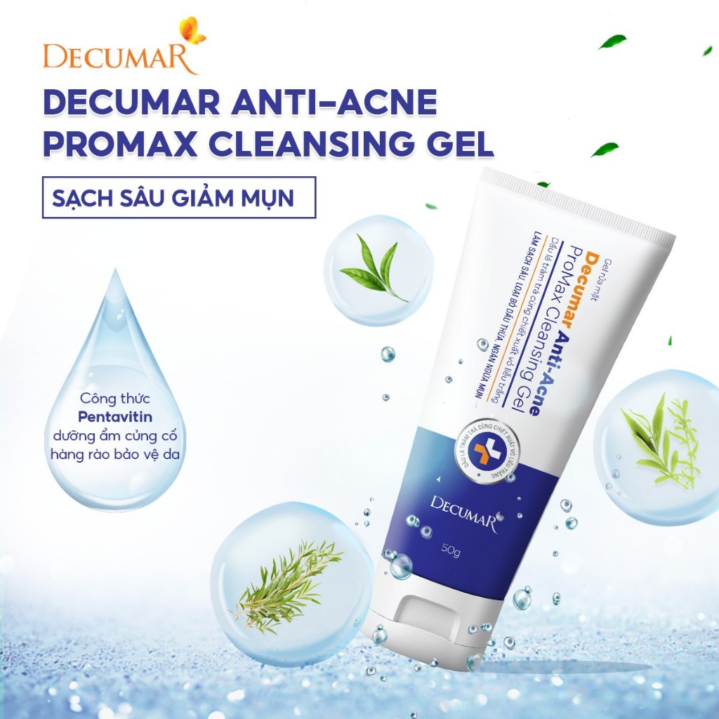 Gel rửa mặt ngừa mụn dịu da Decumar Anti-Acne Promax Cleansing Gel 100g - DPG01