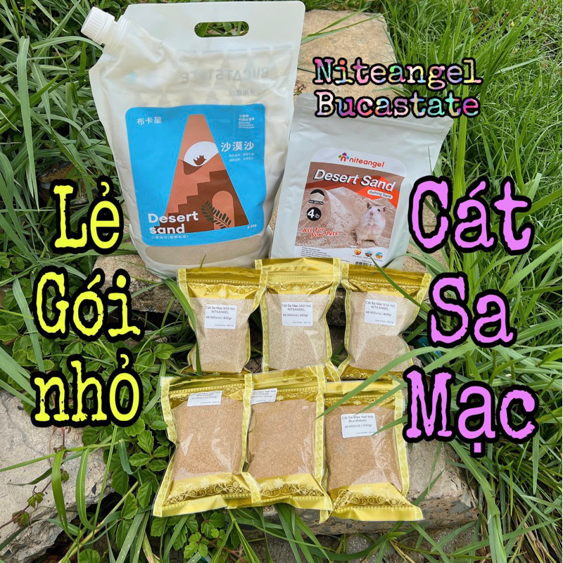 Cát sa mạc [lẻ - gói nhỏ 400g]. Cát sa mạc bucatstate cho hamster / Cát sa mạc Niteangel cho hamster