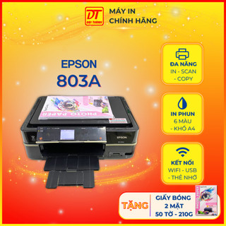 Máy in Epson EP 803A, 6 màu nội địa Nhật đa chức năng - đầu phun 95-100% / TẶNG KÈM XẤP GIẤY