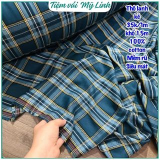 Vải thô sơ mi cotton mềm mịn siêu mát hàng công ty dư - Tiệm vải Mỹ Linh