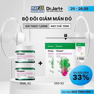  Bộ Đôi Dr.Jart+ Giảm Mẩn Đỏ - Treatment | Kem Che Khuyết Điểm | Mặt Nạ Cho Da Nhạy Cảm