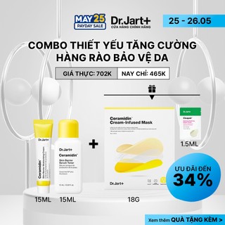  Combo Thiết yếu Tăng cường Hàng rào Bảo vệ da Dr.Jart+ - Toner | Kem dưỡng | Mặt Nạ Da Nhạy Cảm