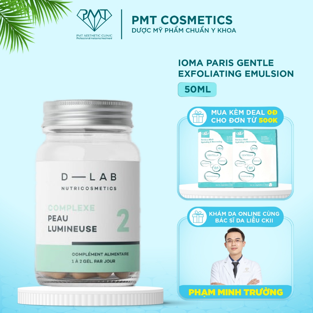 Viên Uống Trắng Da Mờ Nám D-LAB Complexe Peau Lumineuse Hộp 28 Viên Uống Sáng Da & Chống Oxy Hóa