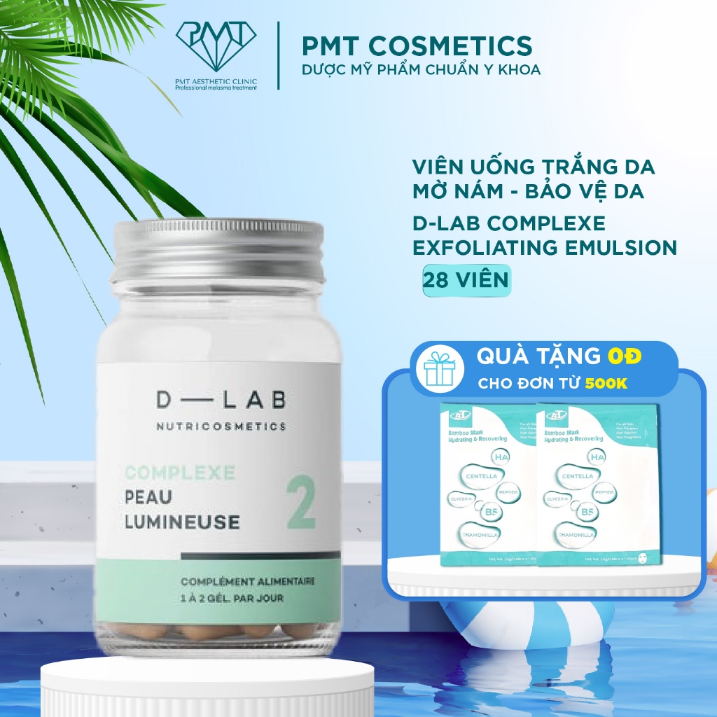 Viên Uống Trắng Da Mờ Nám D-LAB Complexe Peau Lumineuse Hộp 28 Viên Uống Sáng Da & Chống Oxy Hóa