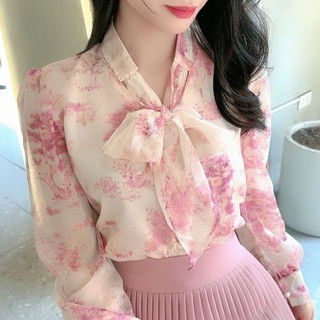 Áo sơ mi nữ cách điệu tơ nơ cổ 3 màu trơn công sở V537 KYMIE