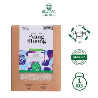 Gạo xát dối Mekong Home 100% Organic, gạo chuẩn vị Nàng Hương, ngọt, thơm, giữ trọn lớp cám - 1kg