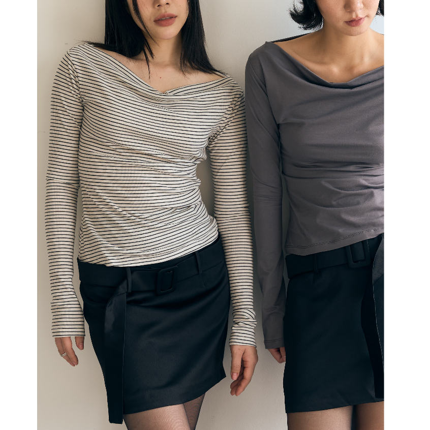 [BEING.ATELIER] Áo body cổ đồ tay dài Long Sleeved Top