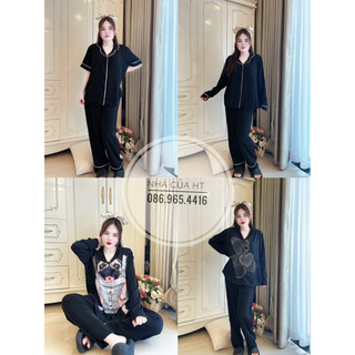 Đồ bộ pyjama chất lụa nhập siêu mềm mịn hàng giặt máy không nhăn