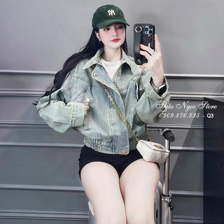 Áo khoác jean croptop kèm nón hàng đẹp 📣📣