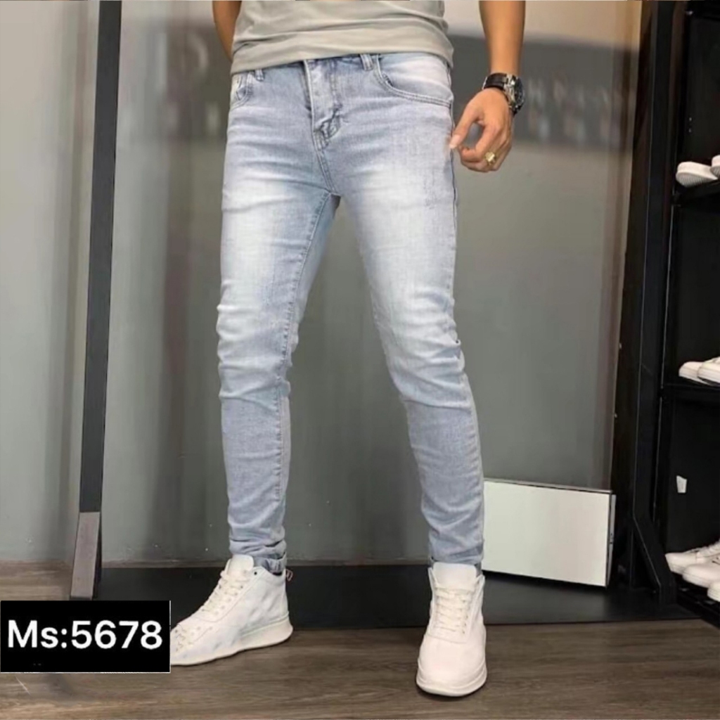 Quần jean nam chất bò cao cấp Jean co dãn 4 chiều cực đẹp form chuẩn  dáng skinny cực đẹp_JEANNCD218