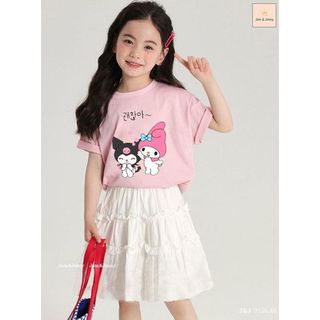 Bộ J J Kuromi Melody chân váy trắng