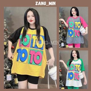 Bộ áo thun cộc tay in chữ TO phối màu tay form dáng rộng + quần lửng, dễ mặc, siêu hot trend - ZANGMIN BNN14